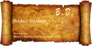 Budai Ditmár névjegykártya